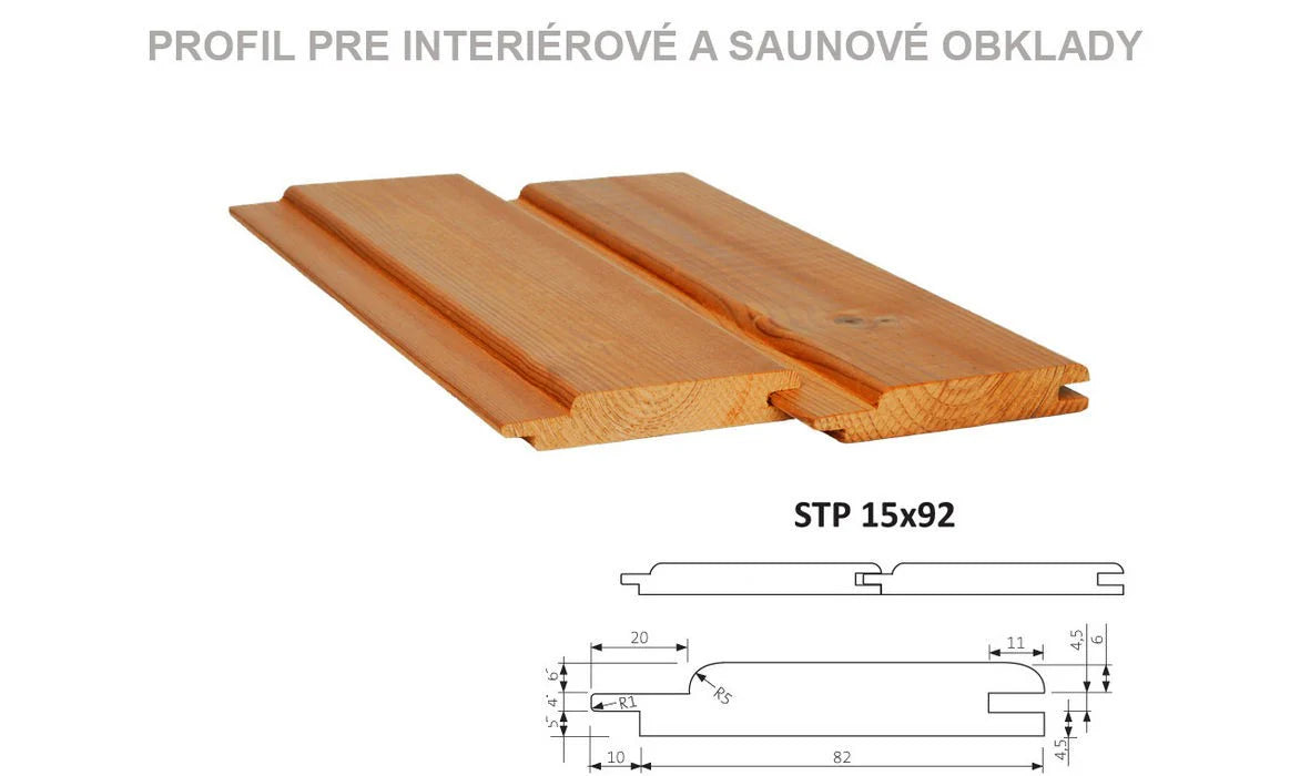 Interiérový (saunový) obklad STP 15x92 mm