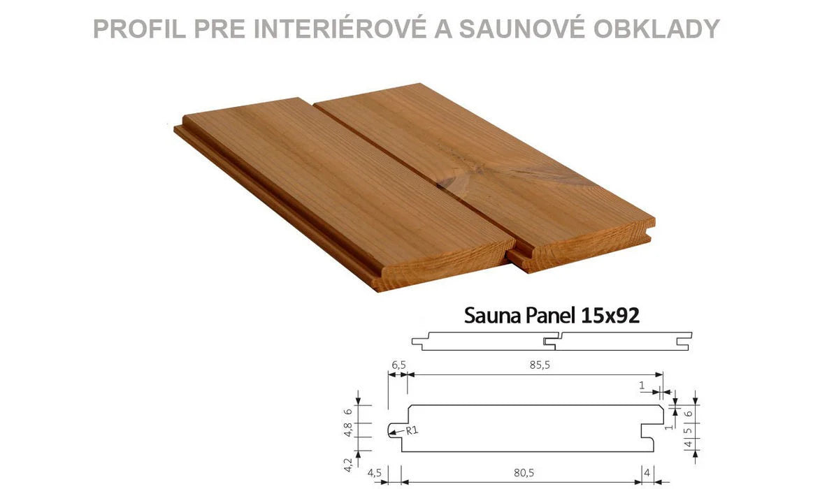 Interiérový (saunový) obklad Sauna Panel 15x92 mm
