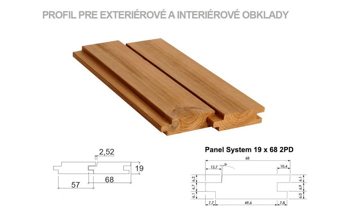 Obklad Panel Systém 19x68 mm